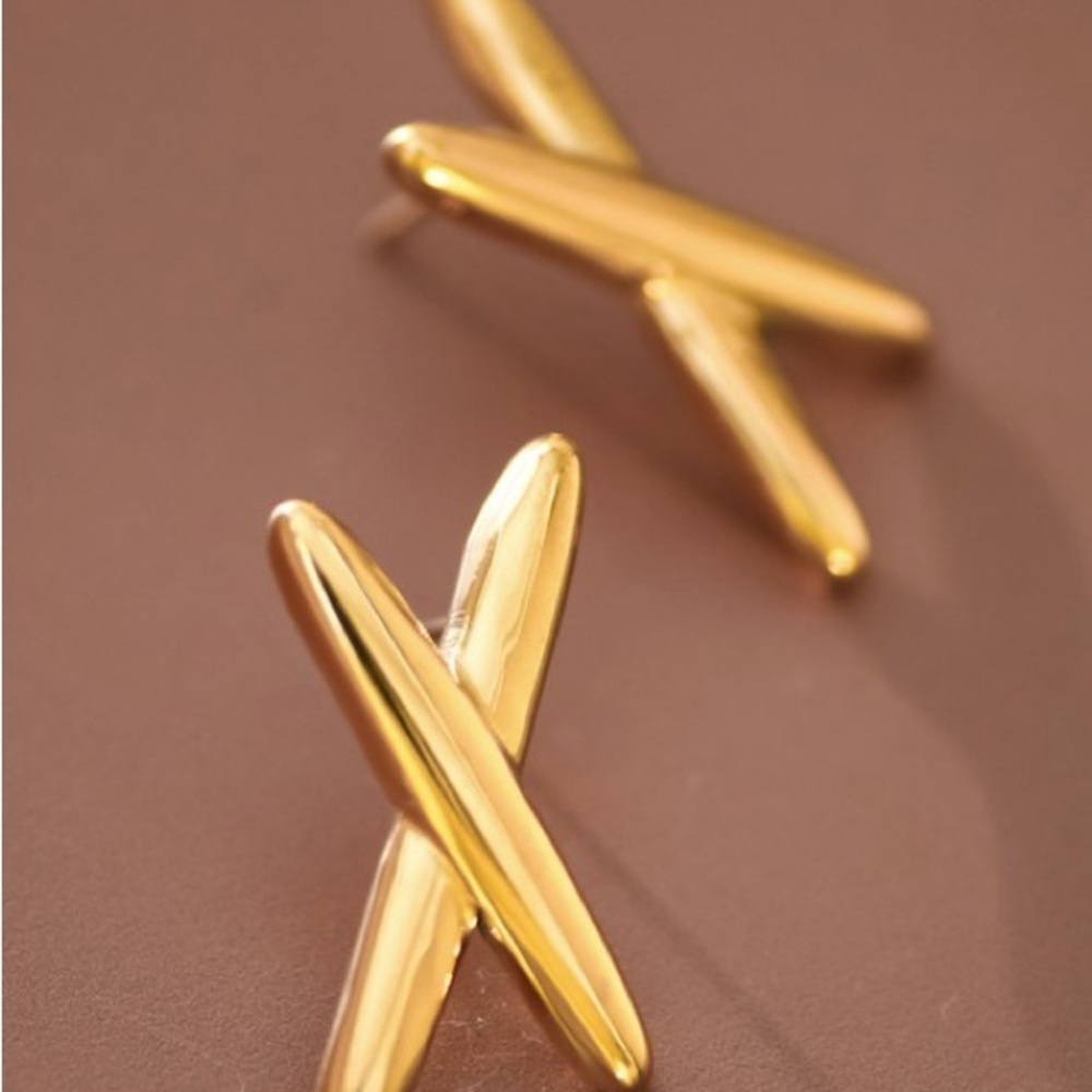18K Gold X Earrings (2015)